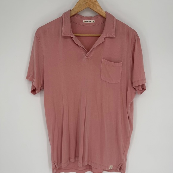 Marine Layer Other - Marine Layer Mens Short Sleeve Pocket Polo Shirt Rose Coastal Relaxed Size M